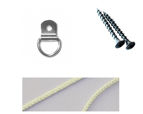 Hanging Kit (Pair of single D rings + 2m of Chord + 2 x 16mm screws) - Strand Framing