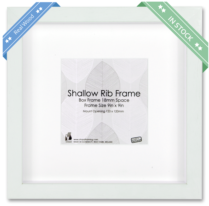 2032 Shallow Rib Frame Size - 230 x 230mm + 18mm F/Core Spacer + 1mm Polystyrene+ Single Mount - Colour: PW + 1 Medium Hanger - Pack of 6 Frames