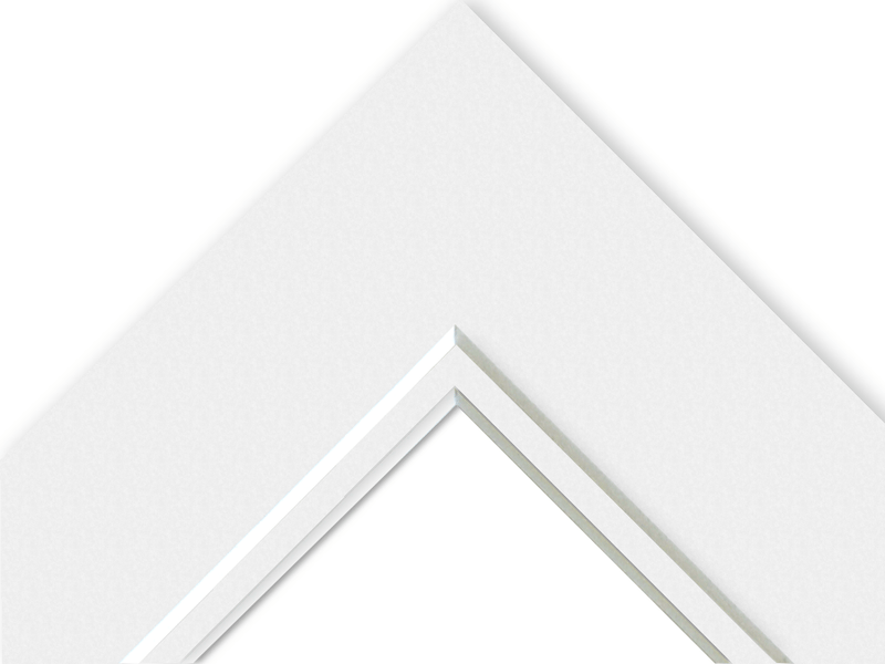 White Core Double Mounts - Frame Size A3 - Image Size Custom - Pack of 6