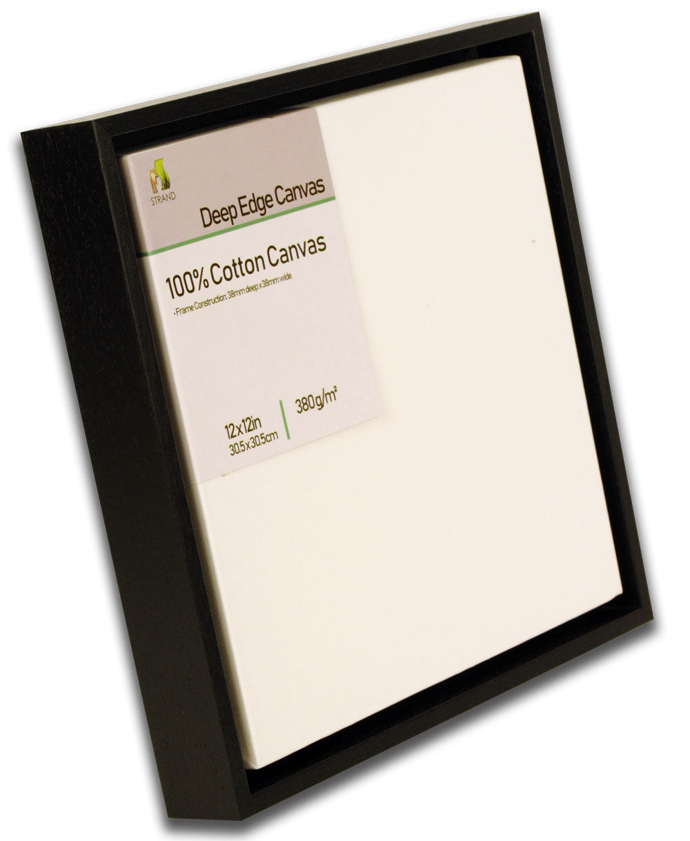 4052L Canvas Floater L Frame  - To Fit Canvas Size 12 x 10in + Fitted 380gsm 12 x 10 in Deep edge canvas - (External Frame Size 355 x 304mm) - Pack of 6 Frames