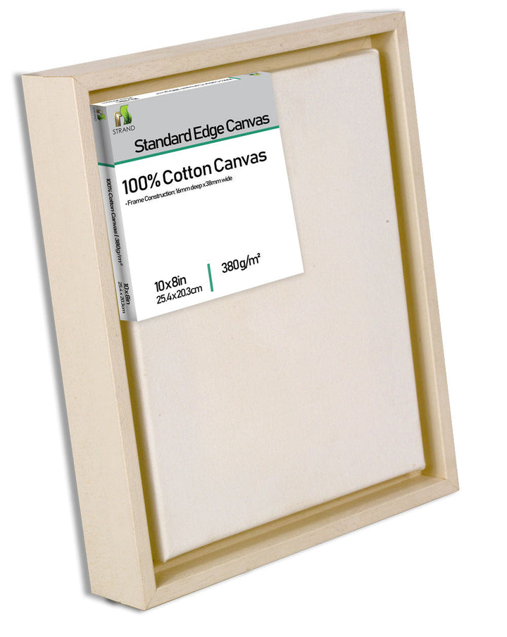 4052L Canvas Floater L Frame  - To Fit Canvas Size 12 x 10in + Fitted 380gsm 12 x 10 in Deep edge canvas - (External Frame Size 355 x 304mm) - Pack of 6 Frames