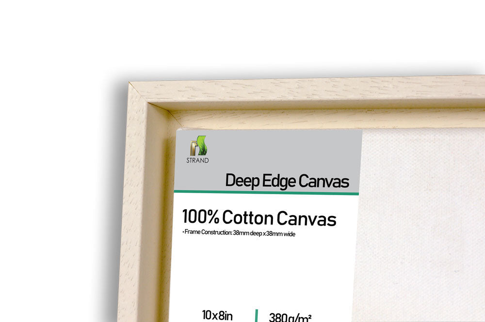 4052L Canvas Floater L Frame  - To Fit Canvas Size 12 x 10in + Fitted 380gsm 12 x 10 in Deep edge canvas - (External Frame Size 355 x 304mm) - Pack of 6 Frames