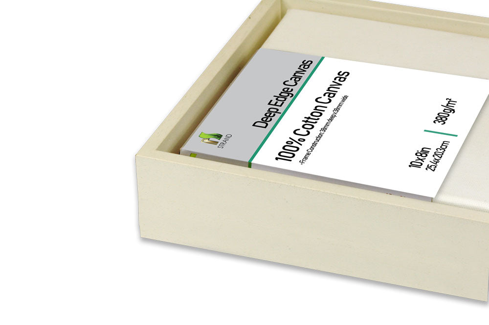 4052L Canvas Floater L Frame  - To Fit Canvas Size 12 x 10in + Fitted 380gsm 12 x 10 in Deep edge canvas - (External Frame Size 355 x 304mm) - Pack of 6 Frames
