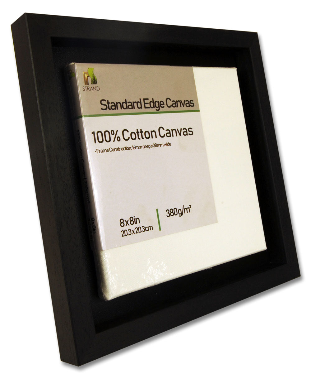 2032 Canvas Floater Tray Frame - To Fit Canvas Size 12 x 10in + Fitted 380gsm 12 x 10in Standard edge canvas - (Frame Size 355 x 304mm) - Pack of 6 Frames
