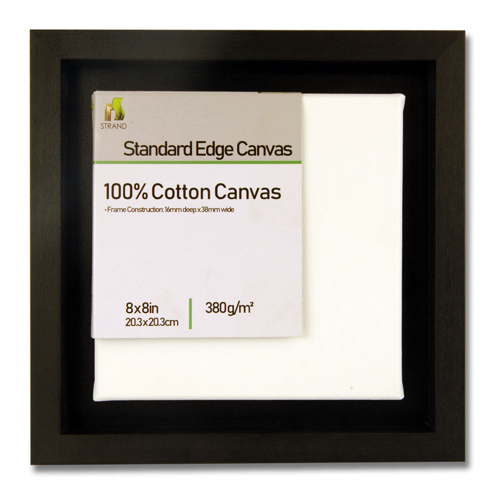 2032 Canvas Floater Tray Frame - To Fit Canvas Size 12 x 10in + Fitted 380gsm 12 x 10in Standard edge canvas - (Frame Size 355 x 304mm) - Pack of 6 Frames