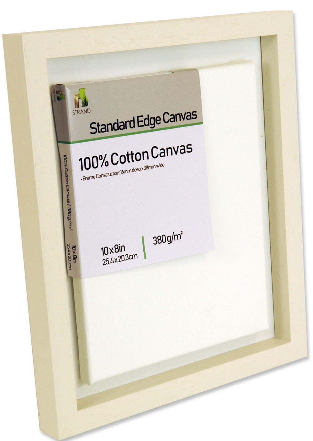 2032 Canvas Floater Tray Frame - To Fit Canvas Size 12 x 10in + Fitted 380gsm 12 x 10in Standard edge canvas - (Frame Size 355 x 304mm) - Pack of 6 Frames
