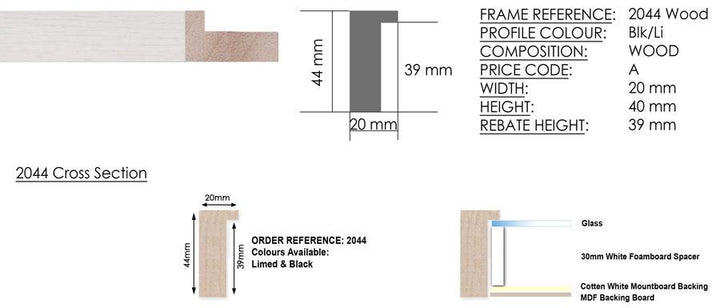2044 Deep Box Frame Size - 9 x 9in (229 x 229mm) + Polar white mount ope 120 x 120mm-pack of 6 frames