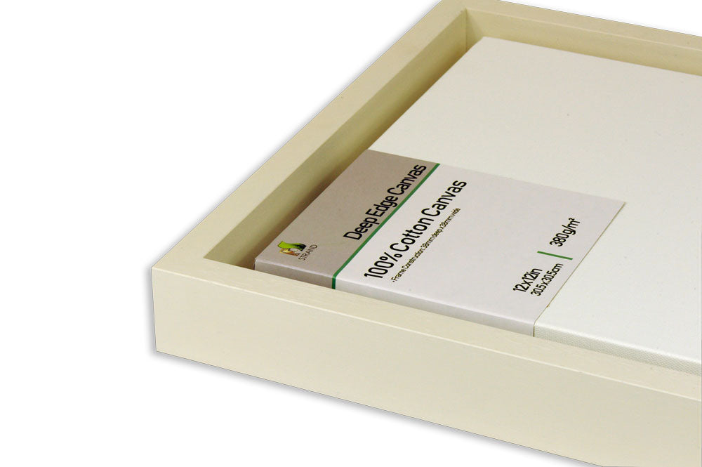 2048 Canvas Floater Tray Frame  - To Fit Canvas Size 12 x 10in + Fitted 380gsm 12 x 10 in Deep edge canvas - (Frame Size 355 x 304mm) - Pack of 6 Frames