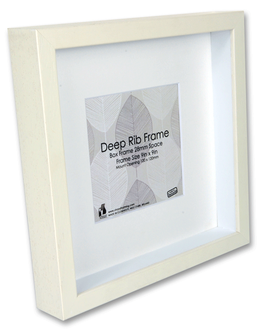 2044 Deep Box Frame Size - 9 x 9in (229 x 229mm) + Polar white mount ope 120 x 120mm-pack of 6 frames