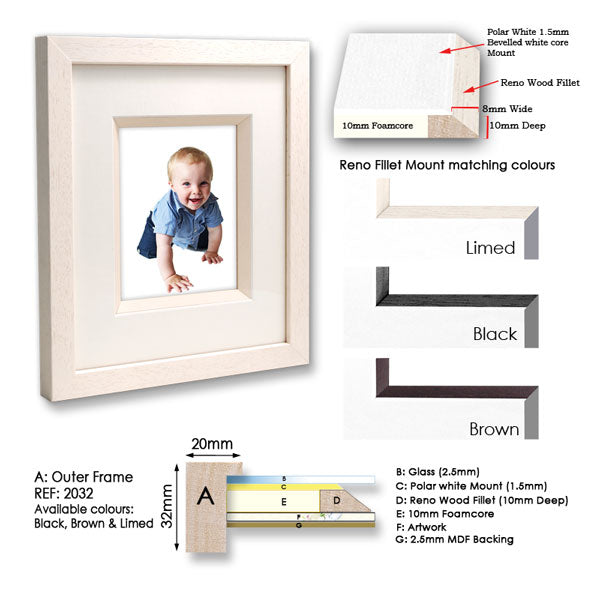 Reno Wood Range - Image Size A4 (287 x 210mm) - Frame Size 16" x 12"  - Pack of 6 Frames