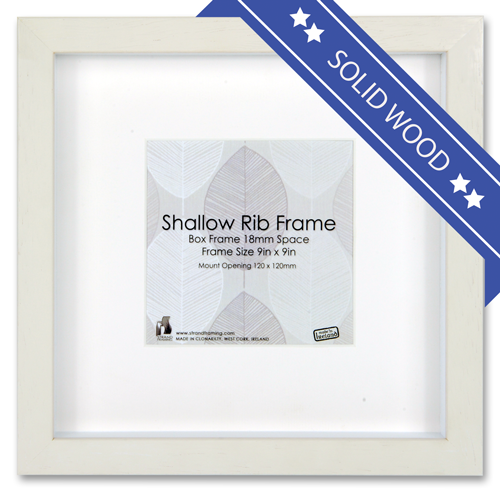 2032 Shallow Rib Box Frame -  Frame Size 229 x 229mm - Off White -pack of 6 frames